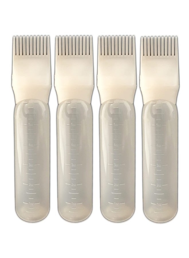 JADEWELL 4 Pack Root Comb Applicator Bottles for Hair Color Dye 6 Ounce Oil Bottle for Scalp Treament Essential and Bleach with Graduated Scale BPA Free - Image 1